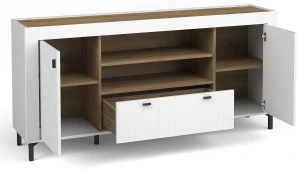 Komoda do obývacího pokoje Mossa MO7 Bílý/dub whisky