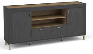 Komoda do obývacího pokoje Mossa MO7 Černá/dub whisky