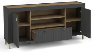 Komoda do obývacího pokoje Mossa MO7 Černá/dub whisky