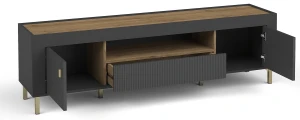 TV skříňka do obývacího pokoje Mossa MO8 Černá/dub whisky