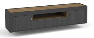 TV skříňka do obývacího pokoje Mossa MO8 Černá/dub whisky