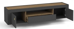 TV skříňka do obývacího pokoje Mossa MO8 Černá/dub whisky