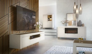 TV skříňka do obývacího pokoje Mossa MO8 Kašmír/dub whisky