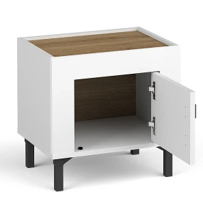 Noční stolek do ložnice Mossa MO11 Bílý/dub whisky