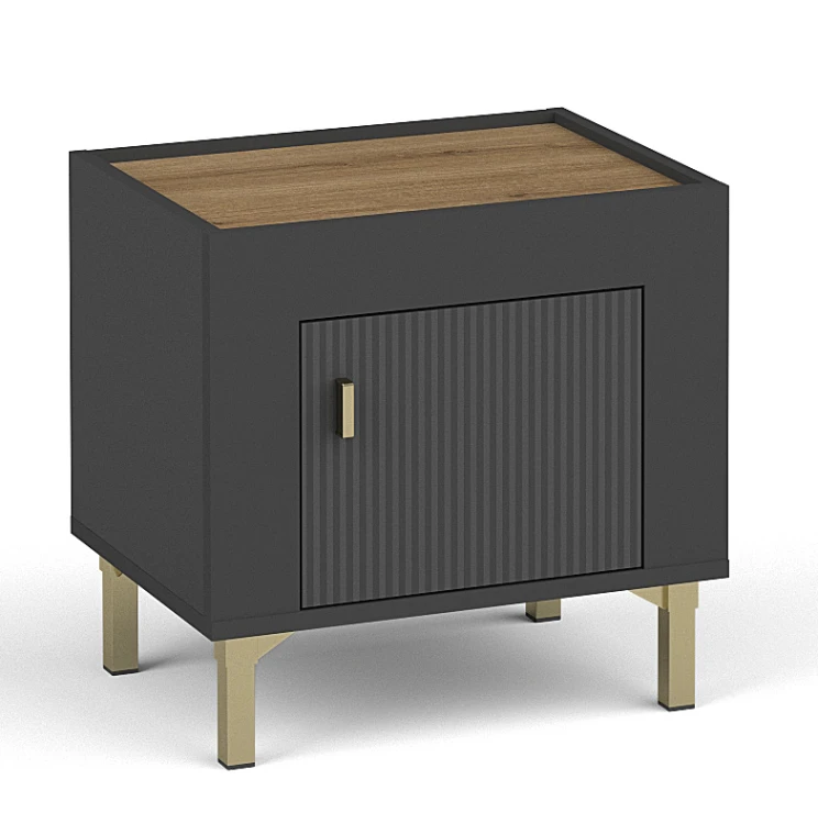 Noční stolek do ložnice Mossa MO11 Černá/dub whisky