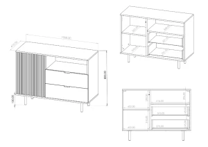 Komoda do obývacího pokoje Nubia K1D2SZ Cashmere