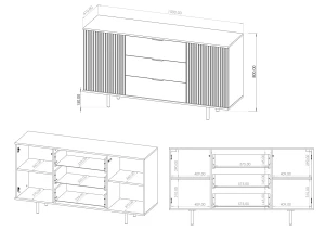 Komoda do obývacího pokoje Nubia K2D3SZ Černá matná