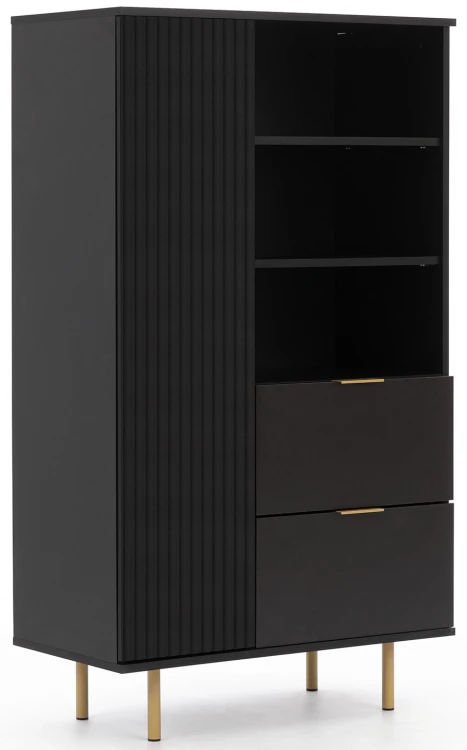 Knihovna do obývacího pokoje Nubia R1D2SZ Černá matná