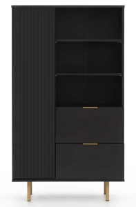 Knihovna do obývacího pokoje Nubia R1D2SZ Černá matná