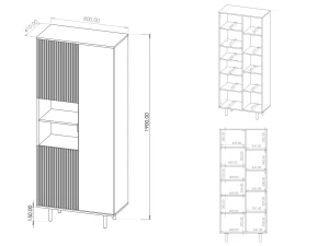 Knihovna do obývacího pokoje Nubia R3D Cashmere