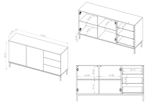 Komoda do obývacího pokoje Querty Bílá