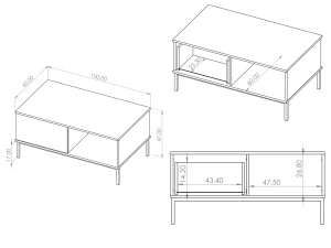 Konferenční stolek do obývacího pokoje Querty Černá