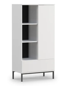 Knihovna do obývacího pokoje Querty Bílá