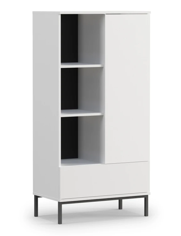 Knihovna do obývacího pokoje Querty Bílá