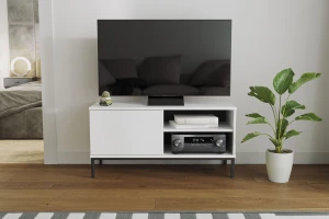 TV skříňka do obývacího pokoje s 1 dveřmi Querty Bílá
