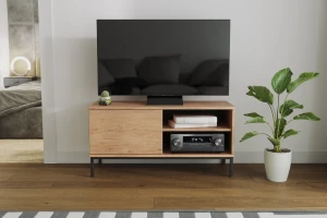 TV skříňka do obývacího pokoje s 1 dveřmi Querty Hickory