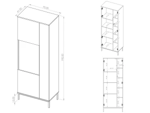 Vitrína do obývacího pokoje Querty Bílá