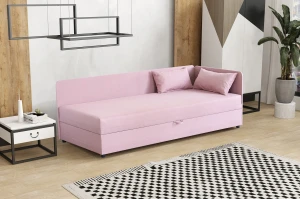 Jednolůžková postel s boxem Hirek 90x200 Růžová