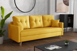 Rozkládací pohovka s boxem Lahti Žlutá