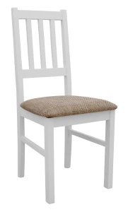 Sada 6x dřevěná židle BOS04 Bílá/Béžová