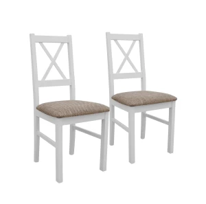 Sada 2x dřevěných židlí NIL10 Bílá/béžová