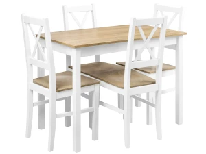 Sada 6x dřevěná židle NIL10D Bílá/Dub Grandson