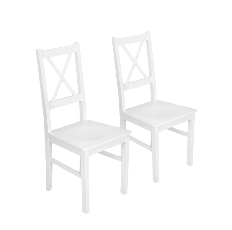 Sada 2x dřevěná židle NIL10D Bílá