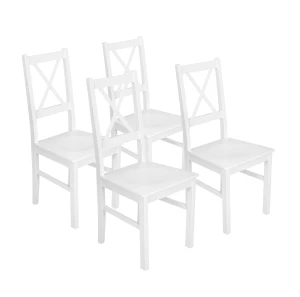 Sada 4x dřevěná židle NIL10D Bílá