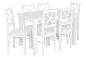 Sada 4x dřevěná židle NIL10D Bílá