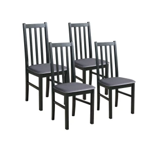 Sada 4x dřevěná židle BOS10 Černá/Šedá