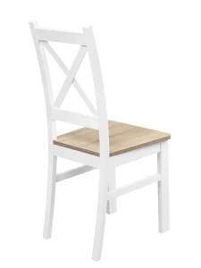 Sada 2x dřevěná židle KRT Bílá/Dub Sonoma
