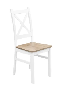 Sada 4x dřevěná židle KRT Bílá/Dub Sonoma