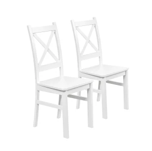 Sada 2x dřevěné židle KRT Bílá/Bílá