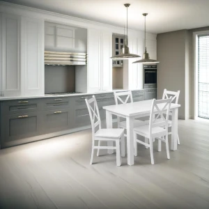 Sada 2x dřevěné židle KRT Bílá/Bílá