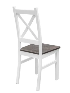 Sada 6x dřevěná židle KRT Bílá/Beton