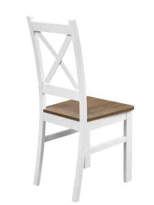 Sada 2x dřevěná židle KRT Bílá/Dub Lefkas
