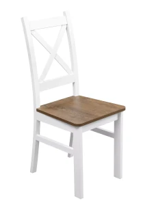 Sada 6x dřevěná židle KRT Bílá/Dub Lefkas