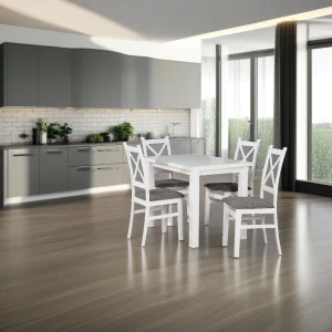 Sada 2x dřevěná židle KRZ Bílá/Grafitová