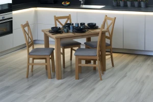 Čalouněná křížová židle dub artisan/šedá