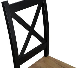 Sada 4× dřevěných židlí KRT černá/dub craft