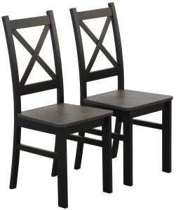 Sada 2× dřevěných židlí KRT černá/beton
