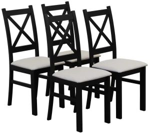 Sada 4× čalouněných židlí KRZ černá/béžová