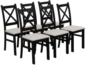 Set 6× čalouněná židle KRZ černá/béžová