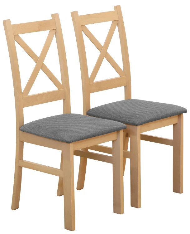 Sada 2x čalouněných židlí KRZ dub artisan/šedá