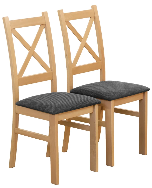 Sada 2x čalouněných židlí KRZ dub artisan/grafit