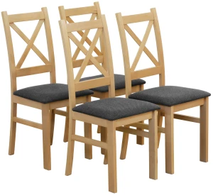 Sada 4x čalouněných židlí KRZ dub artisan/grafit