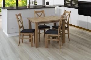 Sada 4x čalouněných židlí KRZ dub artisan/grafit