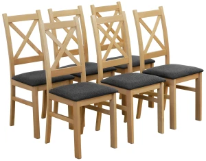 Sada 6x čalouněných židlí KRZ dub artisan/grafit