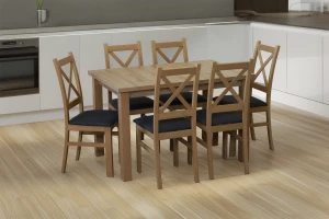 Sada 6x čalouněných židlí KRZ dub artisan/grafit