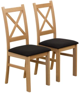 Sada 2x čalouněných židlí KRZ dub artisan/černá